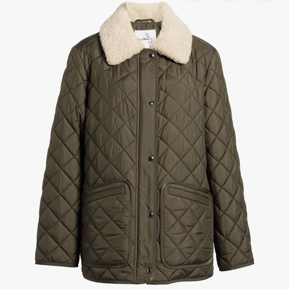 Sam Edelman Quilted Coat with Faux Shearling Collar